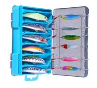 Jerk cebo, jerkbaits para la en el bar - 12x cebos flotantes realistas de Jerk,Señuelo animado innovador, kit de chapas de pescado de agua salada, baja crankbaits con caja para dorado