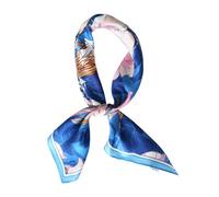 JERLA Bufanda cuadrada de seda de morera 100% pura para el cabello-26''x26'' Mujeres Hombres Pañuelo de seda natural Pañuelo para la cabeza Bufanda para bolso (Gloria matutina azul), 26.7"X26.7"