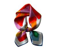 JERLA Bufanda cuadrada de seda de morera 100% pura para el cabello, 66 x 66 cm, para mujeres y hombres, pañuelo de seda natural, Caballo azul y rojo, 26.7”X26.7”