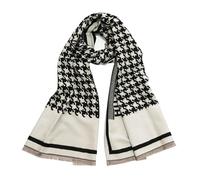 JERLA Bufanda de cachemira para invierno, cálida, grande, suave, chal para mujer, Pata de Gallo Negro + Blanco, Big