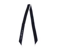 JERLA Bufanda de seda de morera 100% para la cabeza, cinta para el pelo, bolso de mano, paquete de corbata, bufanda, pañuelo para mujer, Negro -, 47.24"X 2.17"