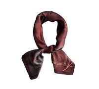 JERLA Bufandas cuadradas pequeñas de satén 100% de seda de morera real, cachemira, para la cabeza y la cara, 21 x 21 pulgadas, E - Rama marrón rojizo, S