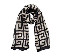 JERLA Bufandas Señora Luz Suave Moda Sólida Bufanda Envoltura Chal Bufanda a cuadros, Negro 2, Large