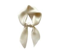 JERLA Pañuelo cuadrado de seda de morera 100 % pura para el cabello, 68 x 68 cm, pañuelo de seda natural para mujeres y hombres, Blanco perla, 26.7”X26.7”