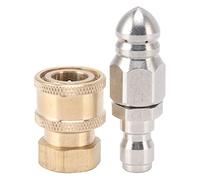 Jerliflyer Compact Sewer Nozzle G1/4 Quick Insert Drain Hose Nozzle Pressure Washer Nozzle Fittings Sewer for Internal Thread G3/8