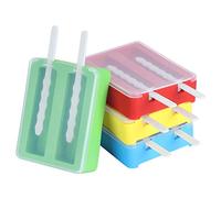 Jerliflyer s Mould, 2 Grids s Maker with Cover and Ice Cream Sticks Reusable Easy Release Ice Pop Make