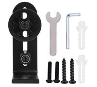 Jerliflyer Sliding Barn Door Floor Guide, Adjustable Roller 8 Setup Options for Diyers Wall Mount System Flush Flat Bottom Design Fit All Size Door(Black)