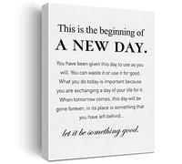 JerLoe Lienzo decorativo para pared, diseño con texto en inglés "This is the Beginning of a New Day" (30,5 x 38,1 cm)
