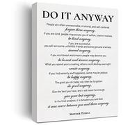 JerLoe Lienzo inspirador para pared, motivacional Do It Anyway, con cita de Madre Teresa, lienzo positivo, pintura en lienzo para oficina, hogar, decoración de pared, regalo enmarcado de 12 x 15