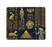 Jeroglíficos De Dioses del Antiguo Egipto En Oro Y Negro Alfombrilla De Escritorio Lavable Alfombrilla De Ratón Agradable Mouse Pad para Oficina Gaming Pc 25X30Cm