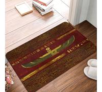 Jeroglíficos De Oro, Símbolos De Dioses Egipcios Alfombra Puerta Suave Tapete para Puerta Fácil De Limpiar Felpudo De Entrada para Jardín Pasillo Entrada Casa 40X60 Cm