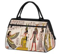 Jeroglíficos egipcios dioses bolsa de viaje para mujeres, hombres, niños y niñas, bolsas egipcias de fin de semana durante la noche, 24 L, bolsa de mano para deportes, gimnasio, yoga, color, 24 L,