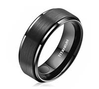 JEROOT Anillos magnético Hombre Plata Titanio Acabado Mate Anillo Cadena Banda Pulido Negro Anillos Alianzas Boda Anillo Compromiso Vintage Fidget Anillo para Hombre Mujere