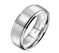 JEROOT Anillos magnético Hombre Plata Titanio Acabado Mate Anillo Cadena Banda Pulido Negro Anillos Alianzas Boda Anillo Compromiso Vintage Fidget Anillo para Hombre Mujere