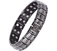 JEROOT Pulsera magnética de Titanio, Pulsera magnética para Hombre con 44 imanes Pulsera de Longitud Ajustable con Herramienta de Medición para (Bronce de Cañón)