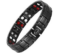 JEROOT Pulsera magnética terapéutica de titanio de 4 elementos, alivio del estrés para la artritis analgésica, pulseras magnéticas eficaces terapias alternativas (3500 Gauss)