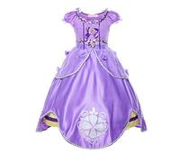 JerrisApparel Niña Disfraz de Princesa Sofía Tul Cumpleaños Partido Vestido (4 años, Morado)
