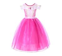 JerrisApparel Niña Princesa Aurora Disfraz Vestir Bella Durmiente Vestito (3 años, por la Tobillo)