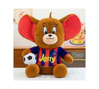 (Jerry Dressed,60cm)Juguete de peluche animal Tom y Jerry con decoración de fútbol americano y camiseta