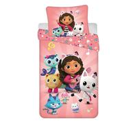 Jerry Fabrics 23BS261 Dollhouse Single Duvet Cover and Pillowcase Set Pink Europ
