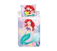 Jerry Fabrics Ariel La Sirenita - Juego de ropa de cama, 100% algodón, funda nórdica de 140 x 200 cm y funda de almohada de 70 x 90 cm
