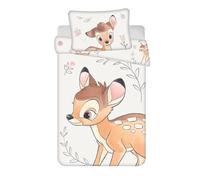Jerry Fabrics Bambi - Juego de ropa de cama para cuna, funda nórdica de 2 piezas de 100 x 135 cm y funda de almohada de 40 x 60 cm, 100% algodón