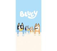 Jerry Fabrics Bluey Bingo Toalla de playa para niños, toalla de baño para niños, regalo para niños, 70 x 140 cm, azul