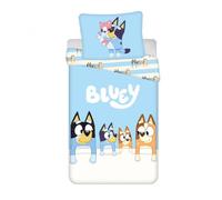 Jerry Fabrics Bluey Family - Juego de ropa de cama reversible de 140 x 200 cm y funda de almohada de 70 x 90 cm, multicolor, 100% algodón