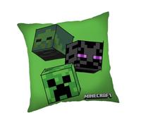 Jerry Fabrics Cojín de Minecraft con diseño verde de The Mobs, almohada cuadrada oficial de 40 x 40 cm, personajes de enredadera, zombi y Enderman, cojín de felpa suave para dormitorio infantil o sala