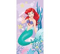 Jerry Fabrics Disney Ariel Little Mermaid - Toalla de playa de 70 x 140 cm, suave y absorbente, 100% algodón, diseño rosa vibrante, secado rápido y ligera, regalo para los fans de Ariel