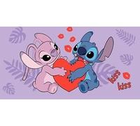 Jerry Fabrics Disney Lilo & Stitch Toalla de playa Stitch & Angel Kiss, 70 x 140 cm, 100% algodón