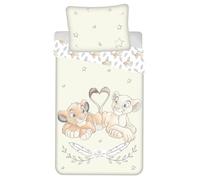 Jerry Fabrics Disney Lion King Best Friends con Efecto Brillante Juego de Cama Funda Nórdica de 140 x 200 cm y una Funda de Almohada de 70 x 90 cm. Algodón