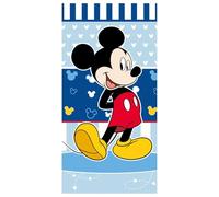 Jerry Fabrics Disney Mickey Mouse - Toalla de playa infantil (70 x 140 cm, 100% algodón), color azul y blanco
