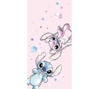 Jerry Fabrics Disney Stitch - Toalla de playa para niños, 70 x 140 cm, microfibra ligera de poliéster, toalla de secado rápido para playa, piscina o baño, diseño vibrante de Lilo & Stitch, toalla para