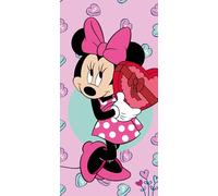 Jerry Fabrics Disney - Toalla de ducha (70 x 140 cm), diseño de Minnie Mouse, color rosa