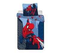 Jerry Fabrics F - Juego de cama - Spiderman - 2 piezas - Funda nórdica - Reversible - 160 x 200 - Funda de almohada - 70 x 80 cm - 100% algodón