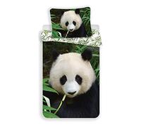 Jerry Fabrics JF - Juego de Funda nórdica Reversible (140 x 200 cm, 100% algodón), diseño de Panda