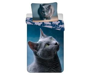 Jerry Fabrics Juego de cama Cat Dark de 140 x 200 cm, 70 x 90 cm