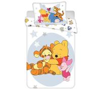 Jerry Fabrics - Juego de cama de Winnie the Pooh y Sus Amigos para bebé o cama pequeña, funda nórdica reversible de 100 x 135 cm + funda de almohada de 40 x 60 cm, 100% algodón, con Tigger, Ígor y