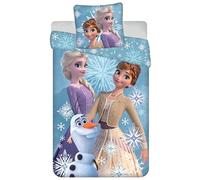 Jerry Fabrics - Juego de funda nórdica reversible (140 x 200 cm, funda de almohada de 65 x 65 cm), diseño de Frozen