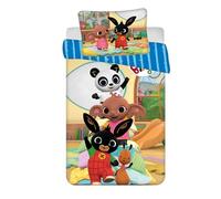 Jerry Fabrics Juego de Ropa de Cama Infantil para bebé: Funda nórdica de 100 x 135 cm y Funda de Almohada de 40 x 60 cm, diseño Reversible de Bing Bunny, 100% algodón, para niños y niñas