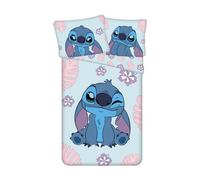 Jerry Fabrics Stitch - Juego de ropa de cama reversible, funda nórdica de 140 x 200 cm y funda de almohada grande de 70 x 90 cm, 100% algodón, multicolor