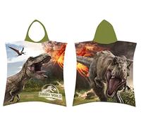 Jerry Fabrics Jurassic Mundo Poncho Baño Capucha Toalla de Ducha Playa 50x115cm