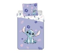 Jerry Fabrics Lilo and Stitch - Juego de cama reversible, funda nórdica de 160 x 200 cm y funda de almohada de 70 x 80 cm, 100% algodón