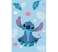 Lilo and Stitch - Manta de forro polar azul - Manta suave y acogedora para niños y adolescentes | 100% poliéster | 100 x 150 cm | Manta de felpa ligera con diseño de puntada | Comodidad de Disney para