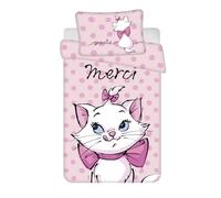 Jerry Fabrics Marie Aristocats - Juego de ropa de cama para bebé, 100% algodón, funda nórdica de 100 x 135 cm y funda de almohada de 40 x 60 cm, color rosa