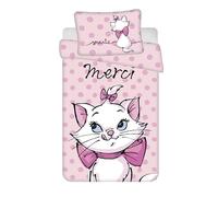 Jerry Fabrics Marie Aristocats - Juego de ropa de cama para bebé, 100% algodón, funda nórdica de 100 x 135 cm y funda de almohada de 40 x 60 cm, color rosa