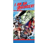 Jerry Fabrics Marvel Avengers Blue Toalla de Mano Hulk Iron Man Capitán América Thor Superhéroes 70 x 140 cm, 100% algodón