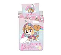 Juego de cama infantil de la Patrulla Canina, diseño de unicornio y nube de Skye, 140 x 200 cm + almohada de 70 x 90 cm, 100% algodón