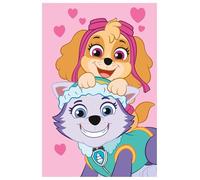Jerry Fabrics Paw Patrol - Manta de forro polar con Skye Everest Corazones Perros Rosa 100 x 150 cm 100% Poliéster Nickelodeon